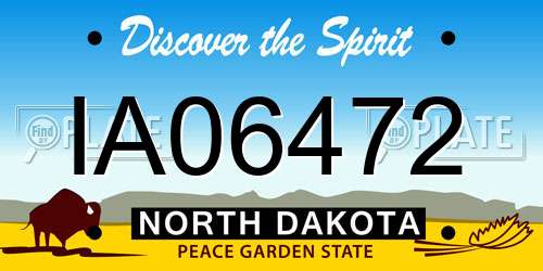 IA06472 North Dakota License Plate
