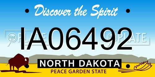 IA06492 North Dakota License Plate