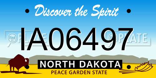 IA06497 North Dakota License Plate