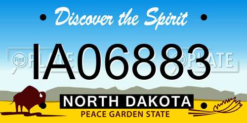 IA06883 North Dakota License Plate