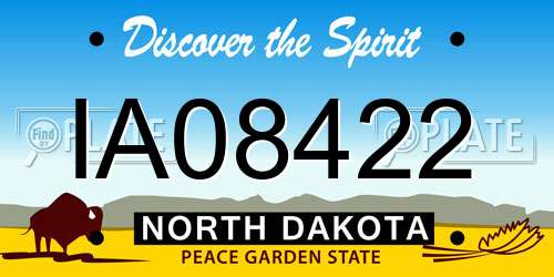 IA08422 North Dakota License Plate