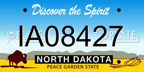 IA08427 North Dakota License Plate