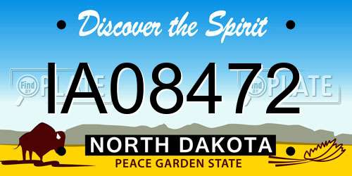 IA08472 North Dakota License Plate