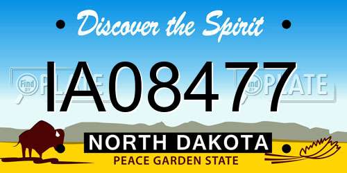 IA08477 North Dakota License Plate