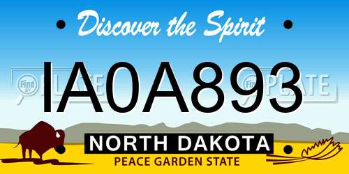 IA0A893 North Dakota License Plate