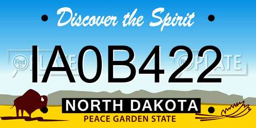 IA0B422 North Dakota License Plate