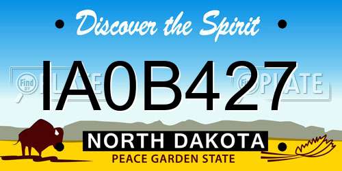 IA0B427 North Dakota License Plate