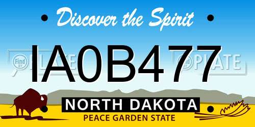 IA0B477 North Dakota License Plate