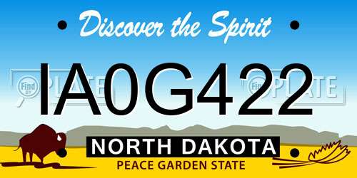 IA0G422 North Dakota License Plate