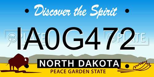 IA0G472 North Dakota License Plate
