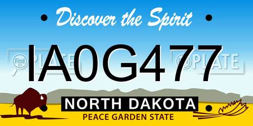 IA0G477 North Dakota License Plate