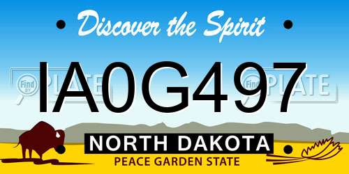 IA0G497 North Dakota License Plate