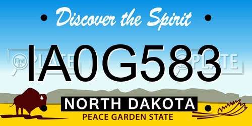 IA0G583 North Dakota License Plate