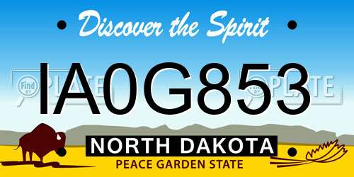IA0G853 North Dakota License Plate