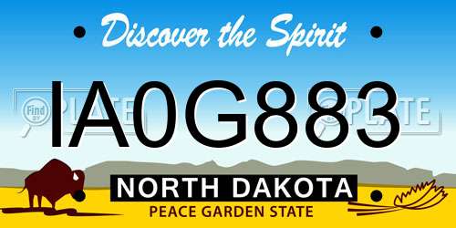 IA0G883 North Dakota License Plate
