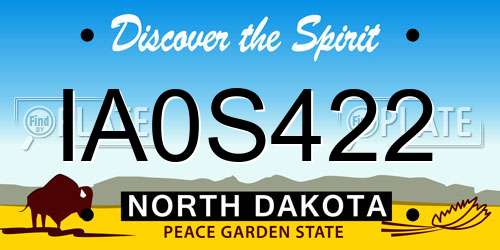 IA0S422 North Dakota License Plate
