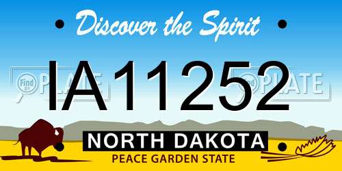 IA11252 North Dakota License Plate