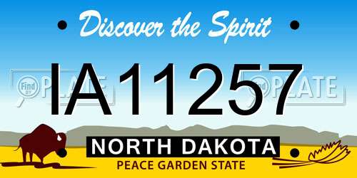 IA11257 North Dakota License Plate