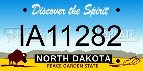 IA11282 North Dakota License Plate