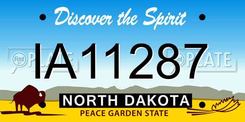 IA11287 North Dakota License Plate