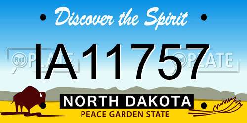 IA11757 North Dakota License Plate