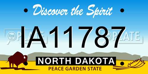 IA11787 North Dakota License Plate