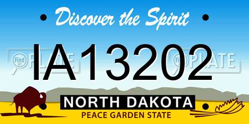 IA13202 North Dakota License Plate