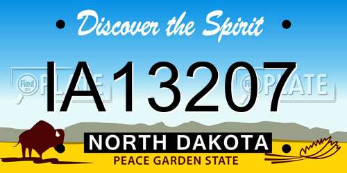 IA13207 North Dakota License Plate