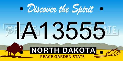 IA13555 North Dakota License Plate