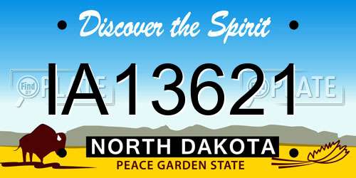 IA13621 North Dakota License Plate