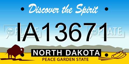 IA13671 North Dakota License Plate