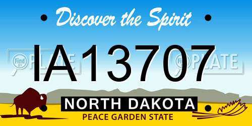 IA13707 North Dakota License Plate