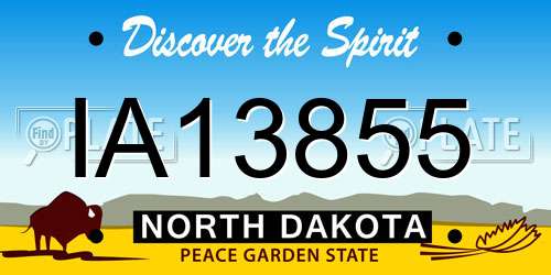 IA13855 North Dakota License Plate
