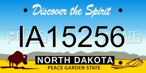 IA15256 North Dakota License Plate