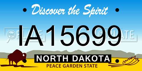 IA15699 North Dakota License Plate