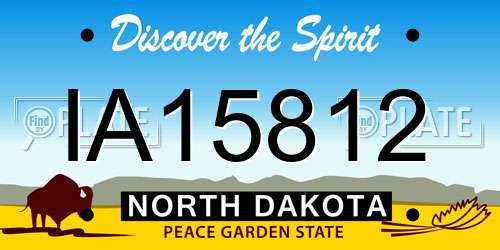 IA15812 North Dakota License Plate