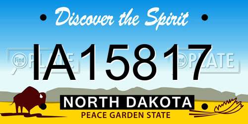 IA15817 North Dakota License Plate