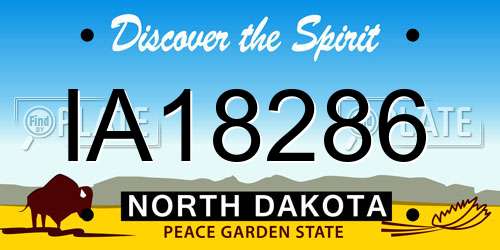 IA18286 North Dakota License Plate