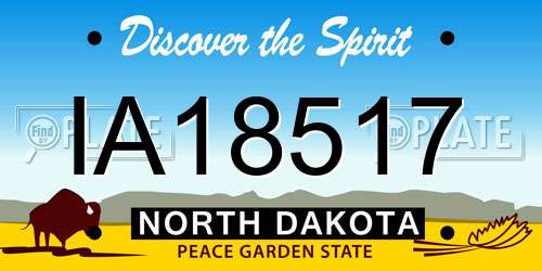 IA18517 North Dakota License Plate