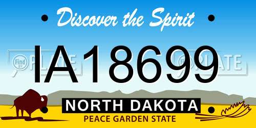 IA18699 North Dakota License Plate