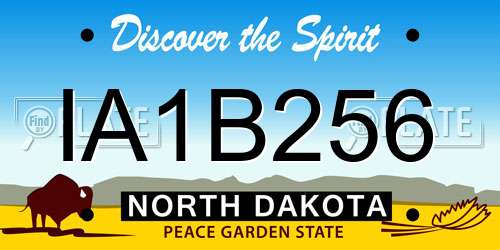 IA1B256 North Dakota License Plate