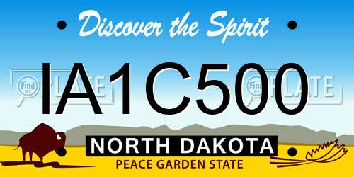 IA1C500 North Dakota License Plate