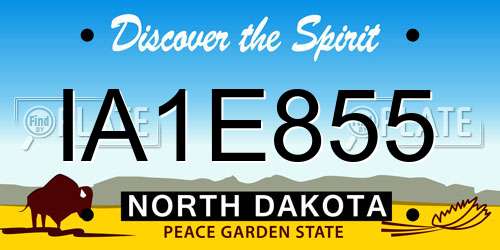 IA1E855 North Dakota License Plate