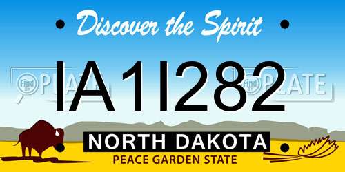 IA1I282 North Dakota License Plate