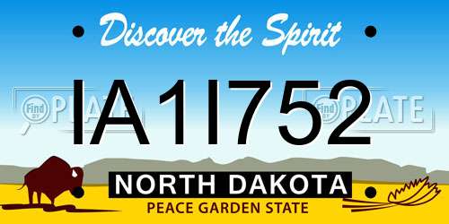 IA1I752 North Dakota License Plate