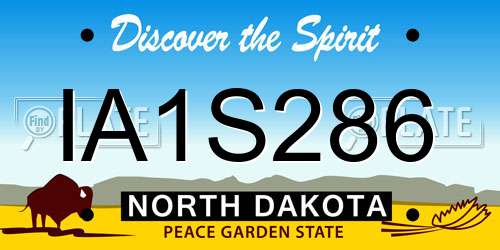 IA1S286 North Dakota License Plate