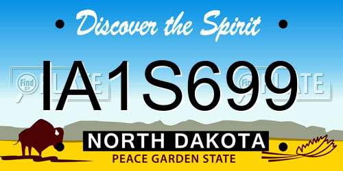 IA1S699 North Dakota License Plate