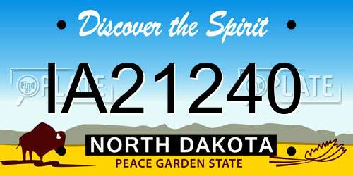 IA21240 North Dakota License Plate