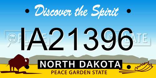 IA21396 North Dakota License Plate