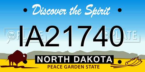 IA21740 North Dakota License Plate